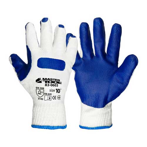 Робочі рукавички скляра Mastertool з облитою долонею